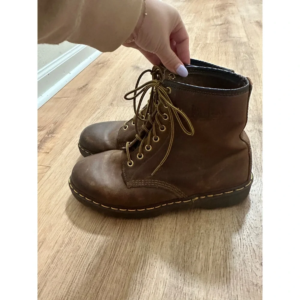 Dr. Martens | 1460 Crazy Horse Brown Leather Bex Sole Boots, England, Size EU 44